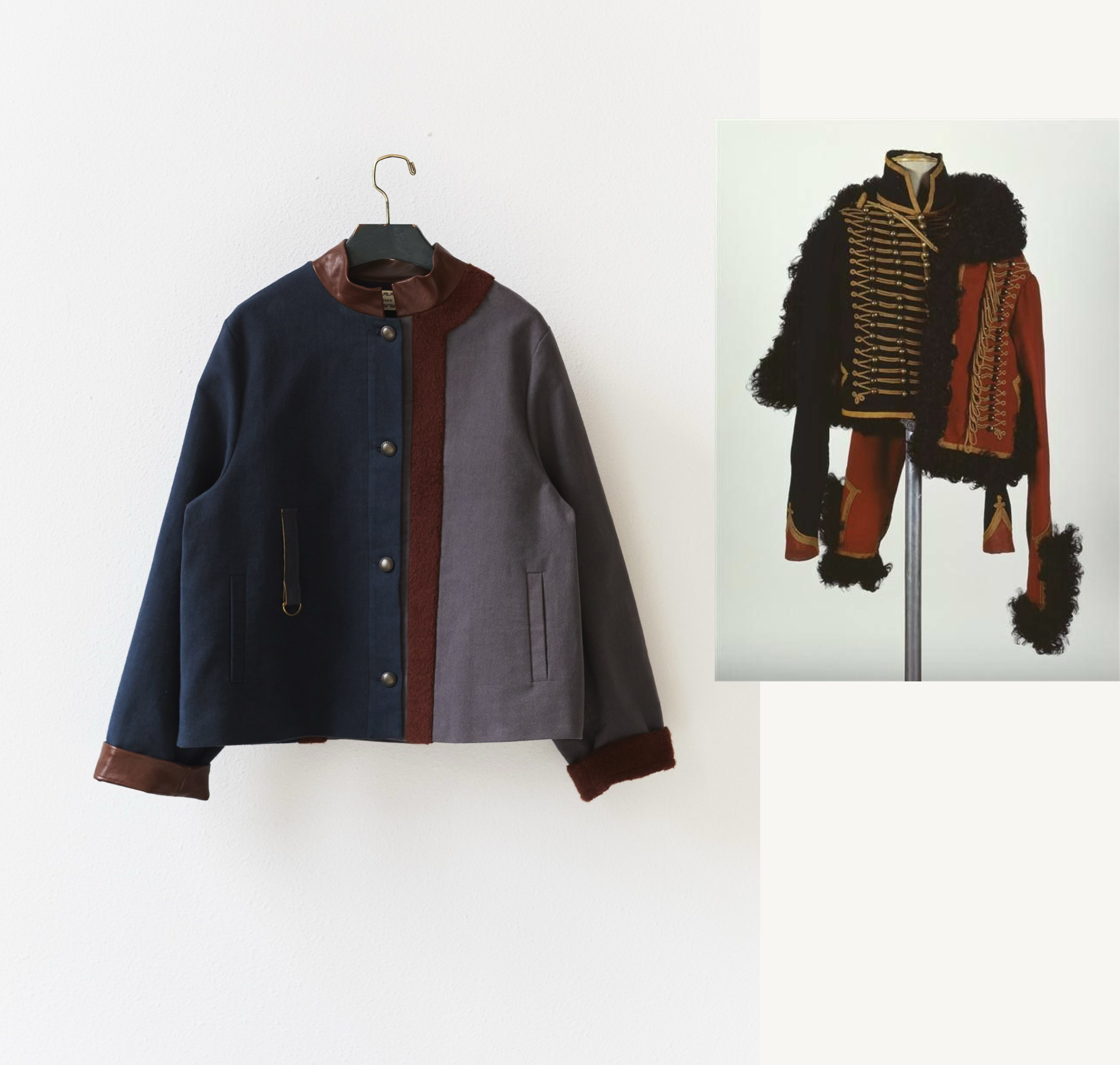 Between Acts pelisse research and garment collage