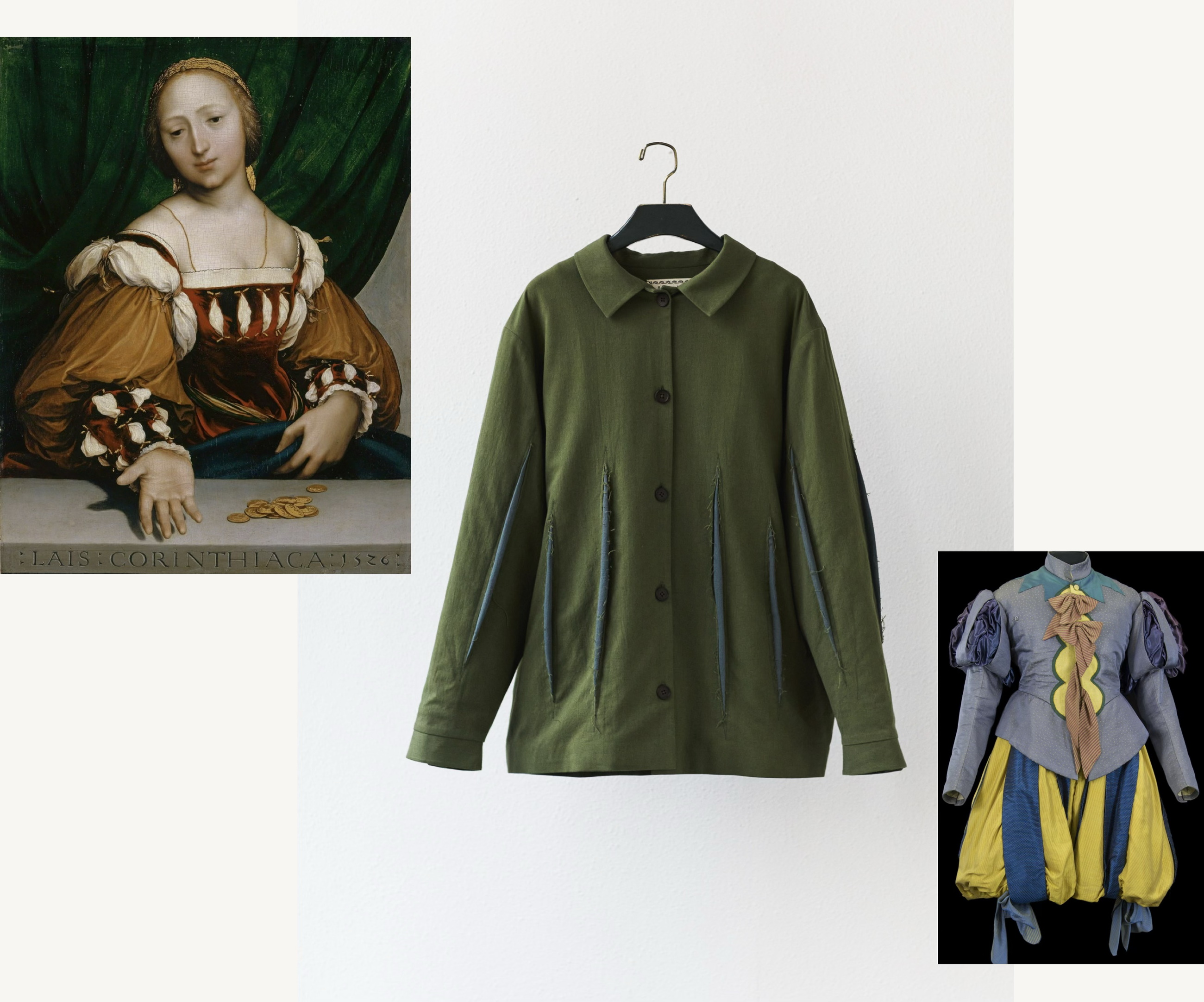 Between Acts slashing research and garment collage
