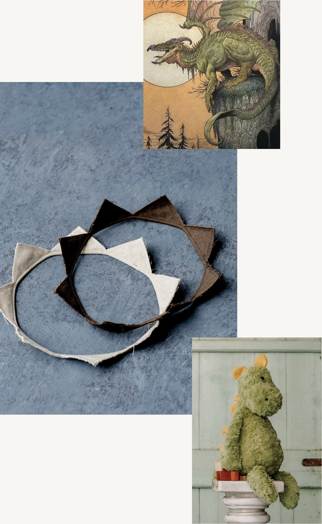 Between Acts claw research and accessory collage