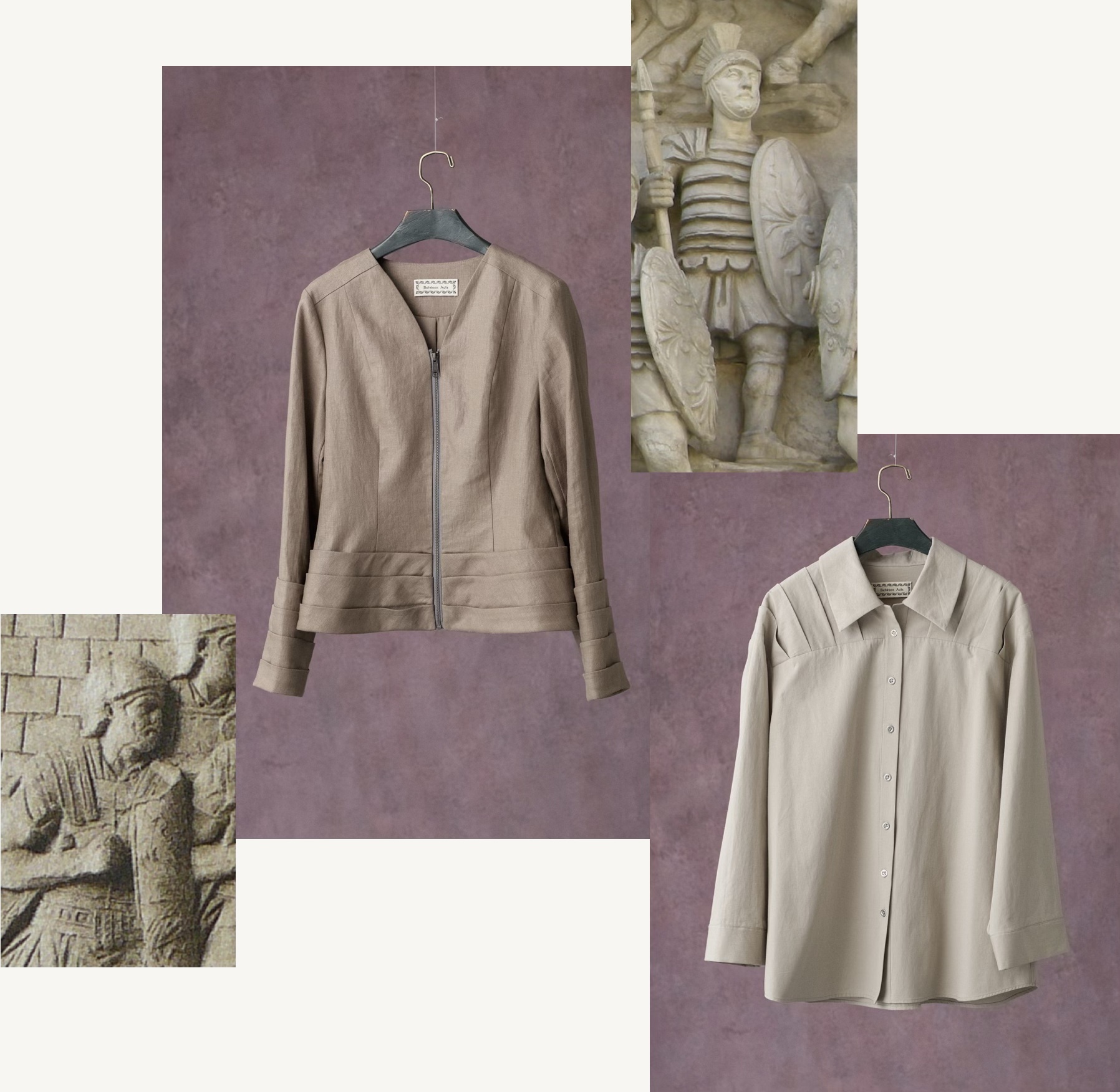 Between Acts laminar research and garment collage